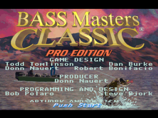 Bass Masters Classic Pro Edition title screen for Super Nintendo